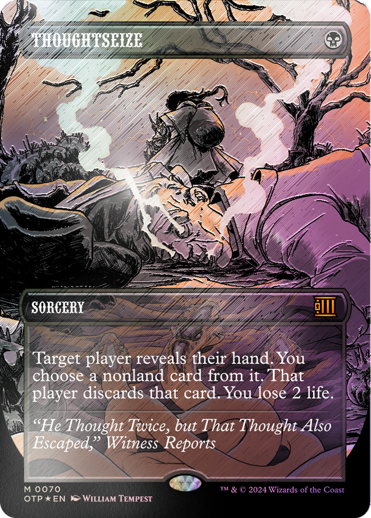 Thoughtseize (Textured Foil) [Outlaws of Thunder Junction: Breaking News] | Golgari Games