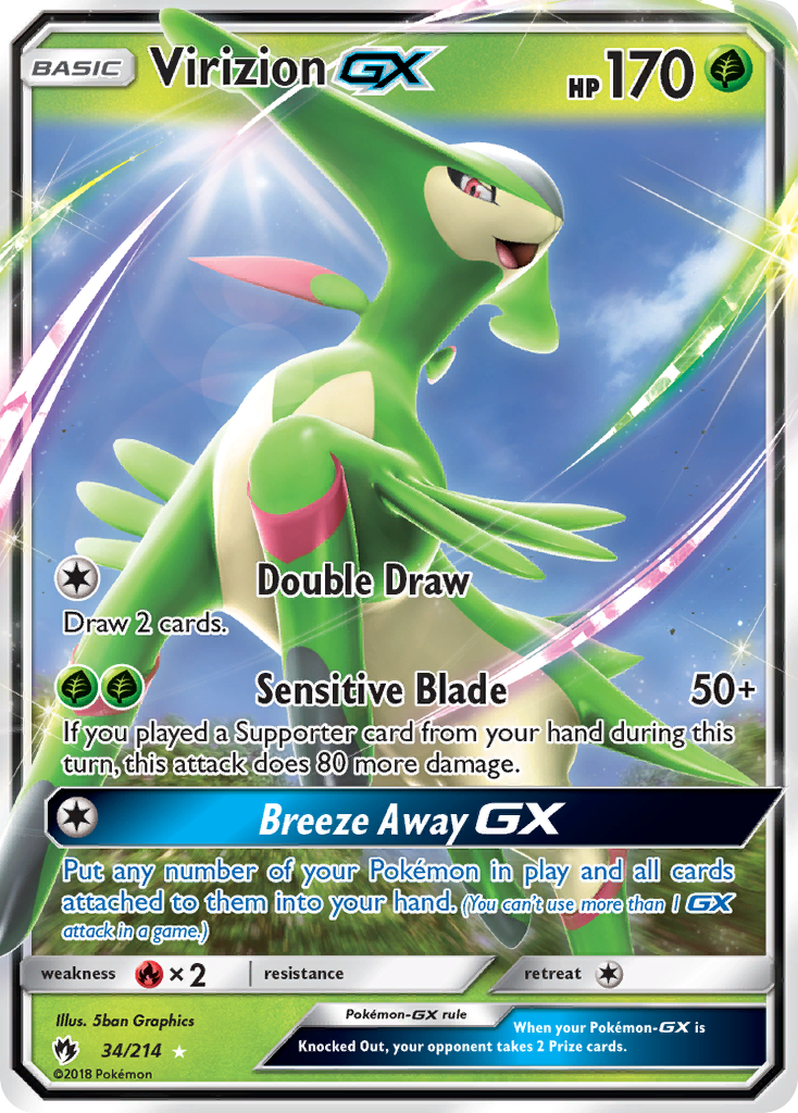 Virizion GX (34/214) [Sun & Moon: Lost Thunder] | Local Legends