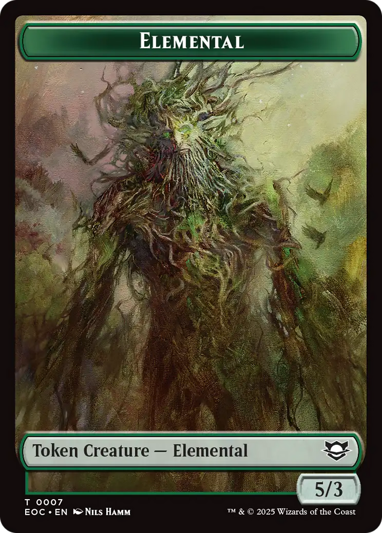 Elemental (0007) // Golem (0014) Double-Sided Token [Edge of Eternities Commander Tokens] | Local Legends