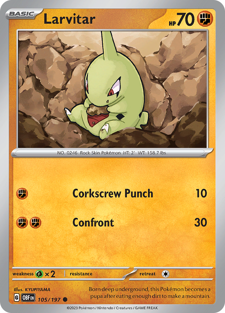 Larvitar (105/197) [Scarlet & Violet: Obsidian Flames] | Local Legends