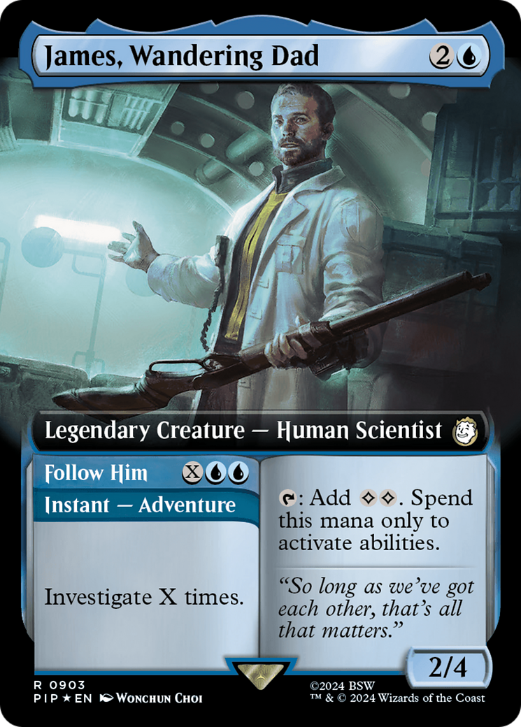 James, Wandering Dad // Follow Him (Extended Art) (Surge Foil) [Fallout] | Local Legends