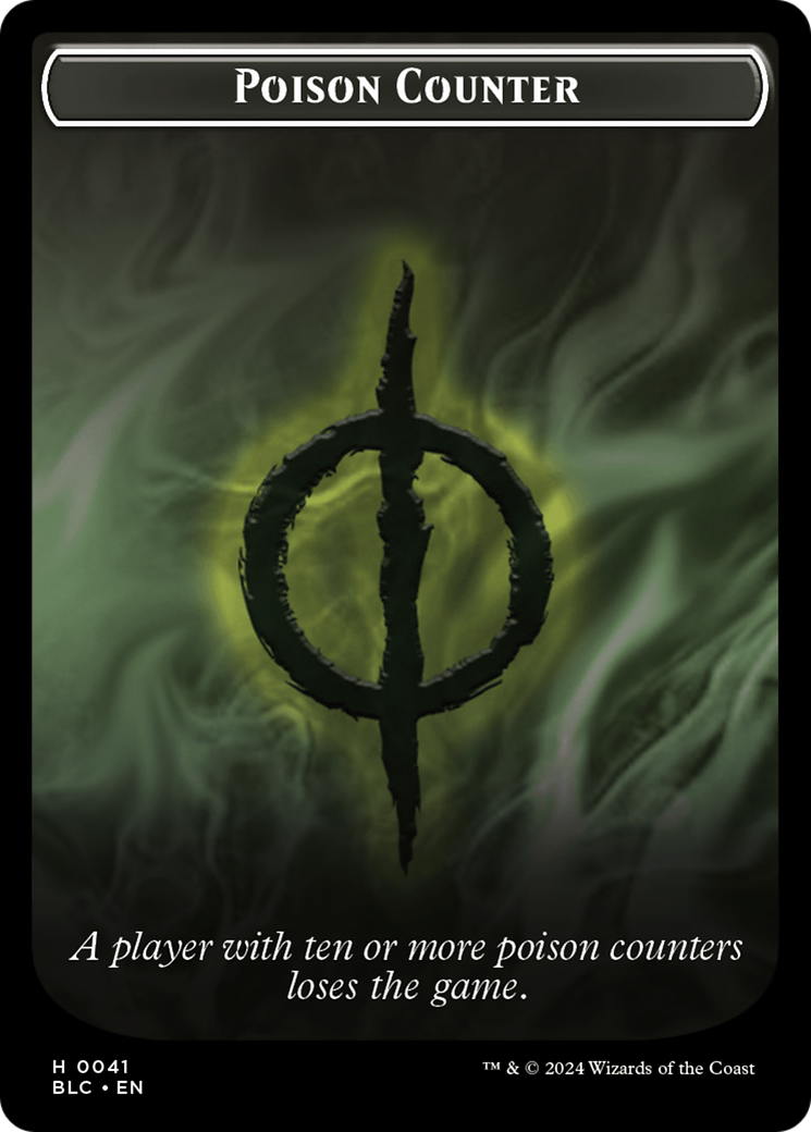 Rabbit // Poison Counter Double-Sided Token [Bloomburrow Commander Tokens] | Golgari Games