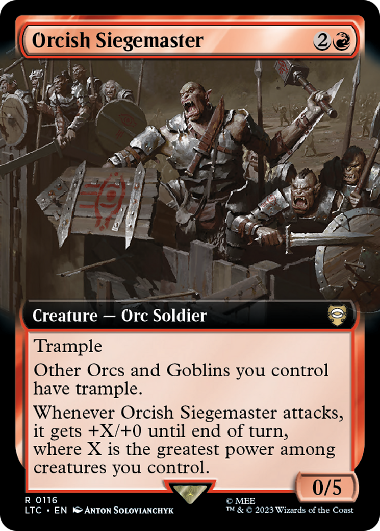 Orcish Siegemaster (Extended Art) [The Lord of the Rings: Tales of Middle-Earth Commander] | Golgari Games