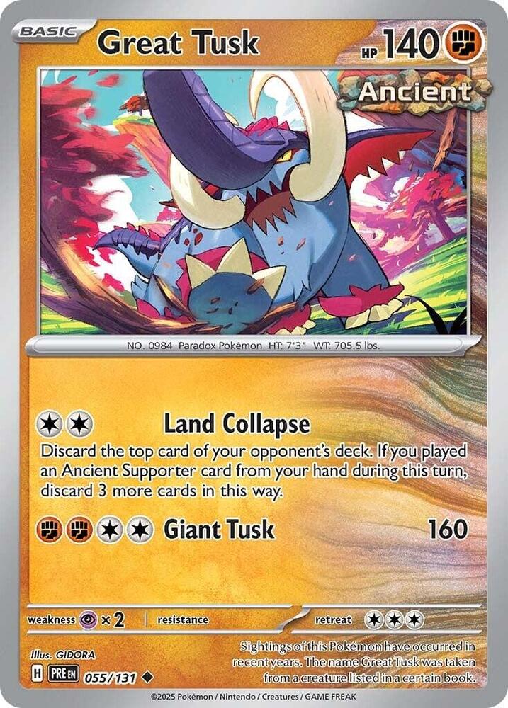 Great Tusk (055/131) [Scarlet & Violet: Prismatic Evolutions] | Local Legends