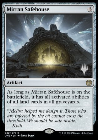 Mirran Safehouse (Promo Pack) [Phyrexia: All Will Be One Promos] | Local Legends
