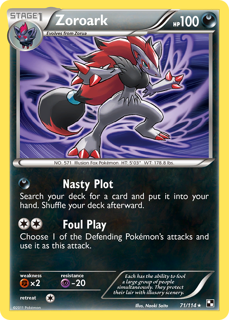 Zoroark (71/114) (Theme Deck Exclusive) [Black & White: Base Set] | Local Legends