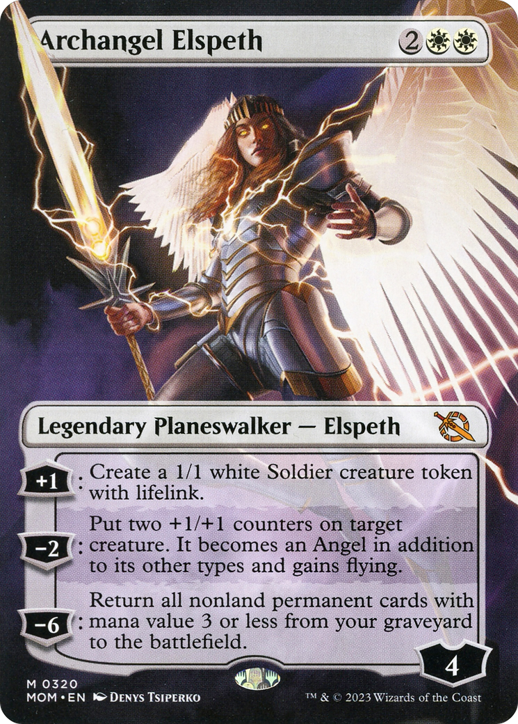 Archangel Elspeth (Borderless Alternate Art) [March of the Machine] | Golgari Games