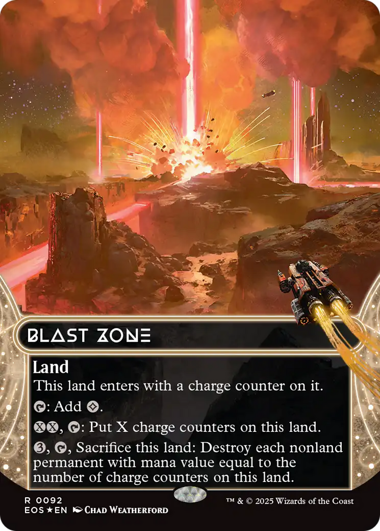 Blast Zone (0092) (Borderless) (Galaxy Foil) [Edge of Eternities: Stellar Sights] | Local Legends