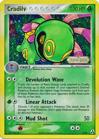 Cradily (3/92) (Stamped) [EX: Legend Maker] | Local Legends
