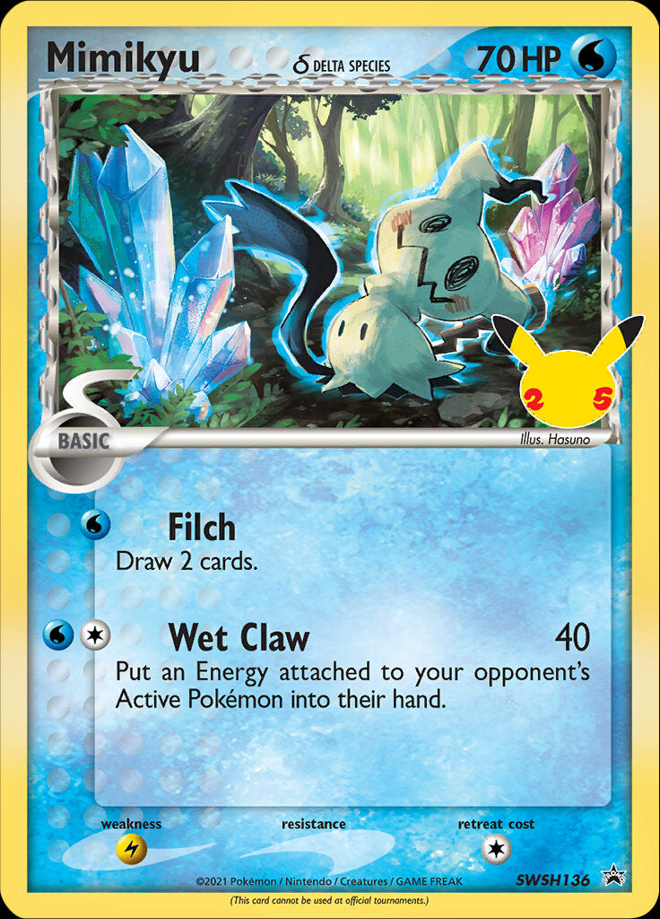 Mimikyu (SWSH136) (Delta Species) (Celebrations) [Sword & Shield: Black Star Promos] | Local Legends