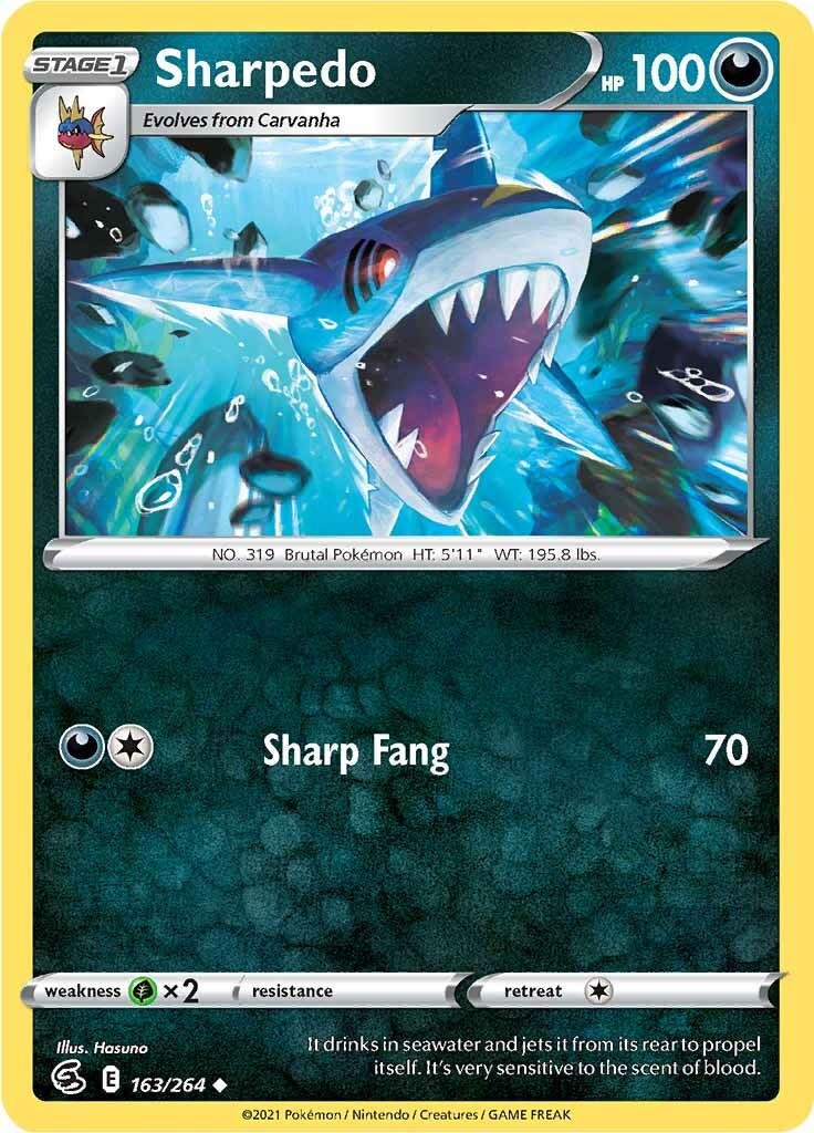 Sharpedo (163/264) [Sword & Shield: Fusion Strike] | Golgari Games