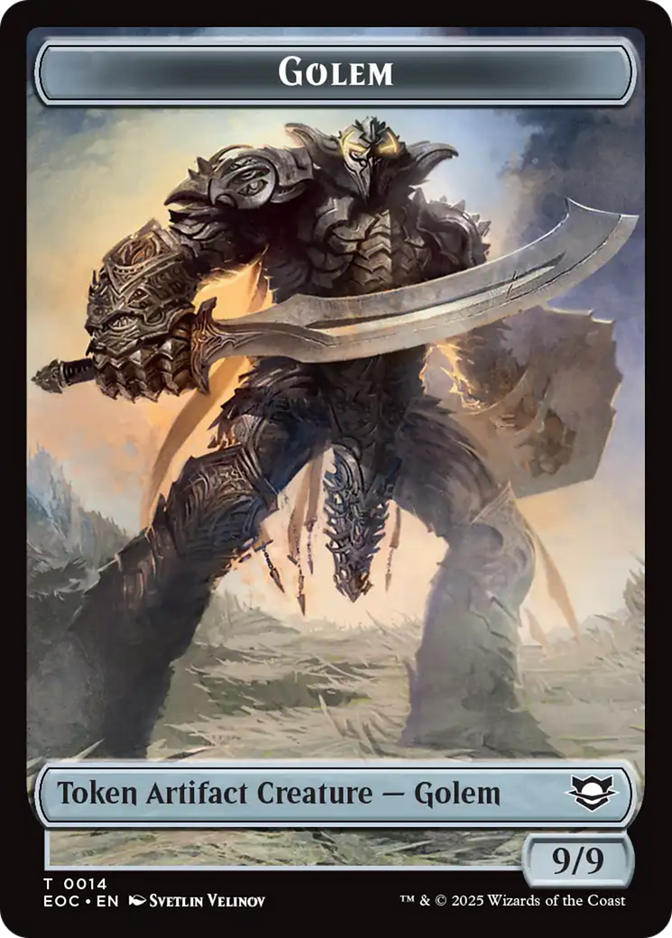 Elemental (0007) // Golem (0014) Double-Sided Token [Edge of Eternities Commander Tokens] | Local Legends