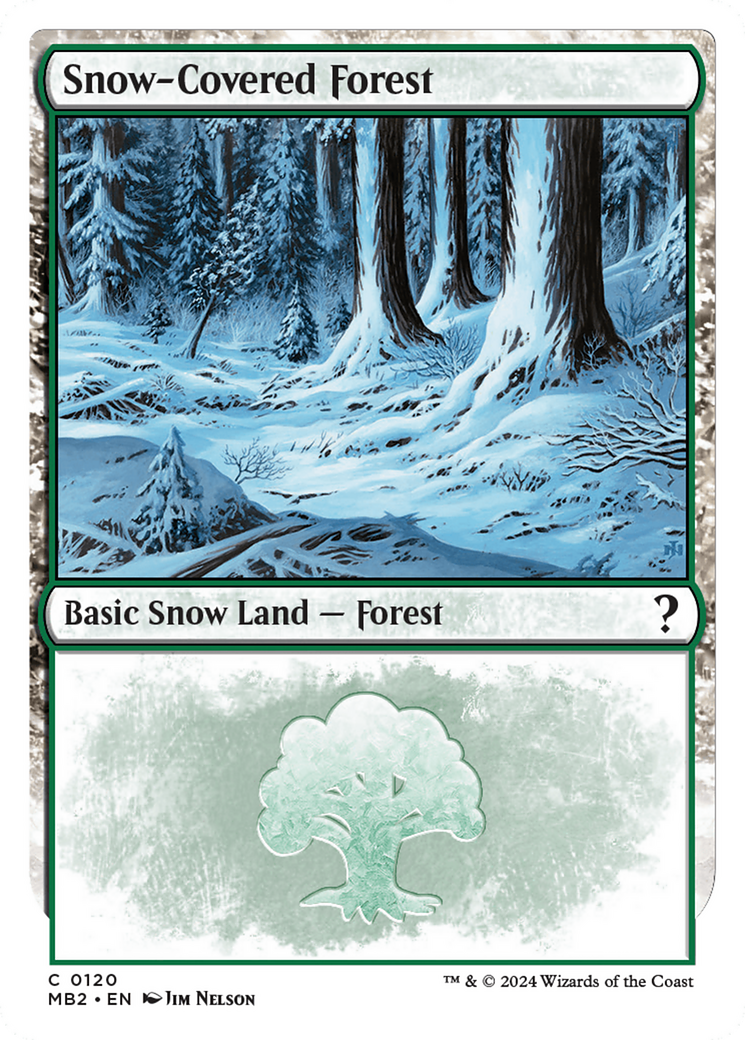 Snow-Covered Forest (White Border) [Mystery Booster 2] | Golgari Games