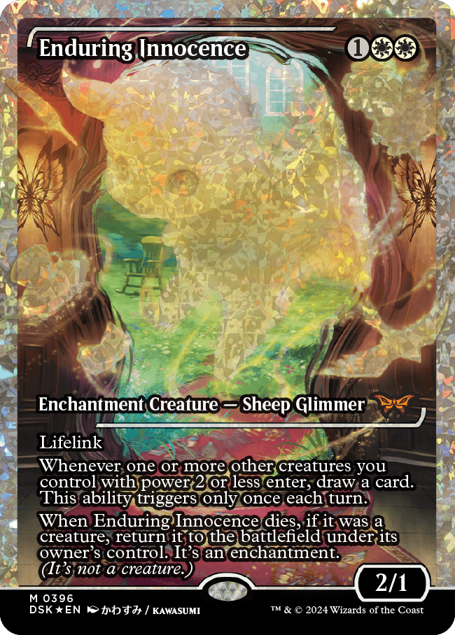 Enduring Innocence (Japan Showcase) (Fracture Foil) [Duskmourn: House of Horror] | Golgari Games