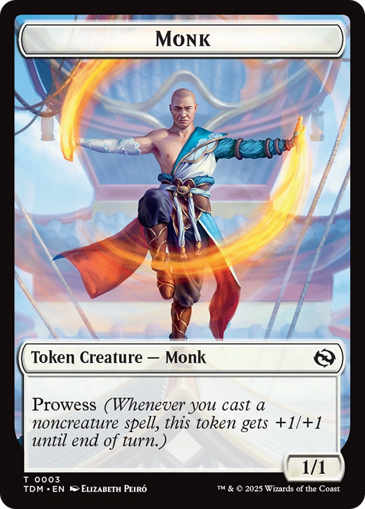Bird // Monk Double-Sided Token [Tarkir: Dragonstorm Tokens] | Local Legends