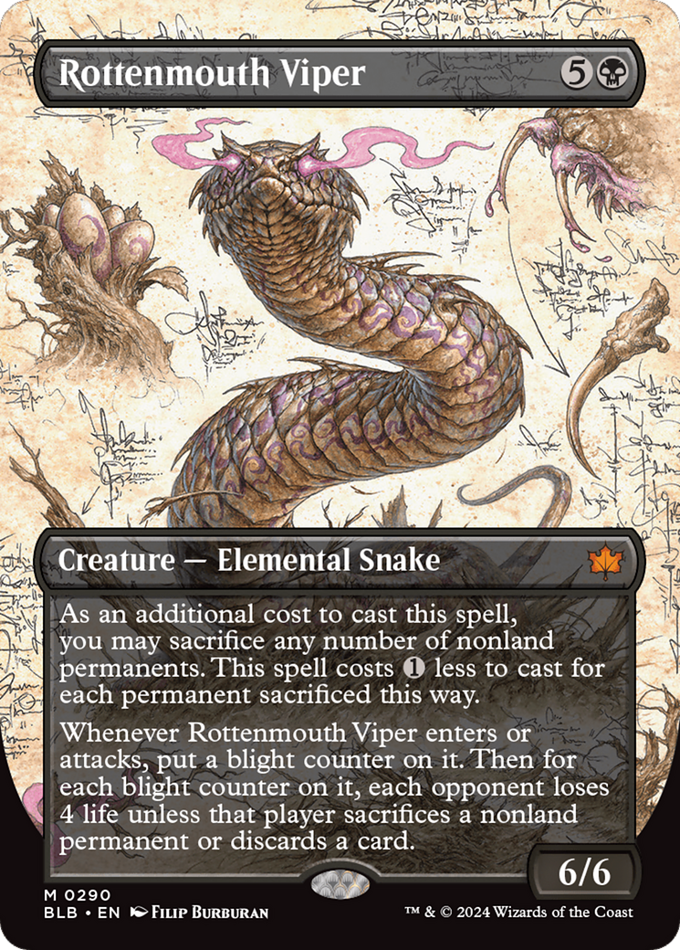 Rottenmouth Viper (Borderless) [Bloomburrow] | Golgari Games