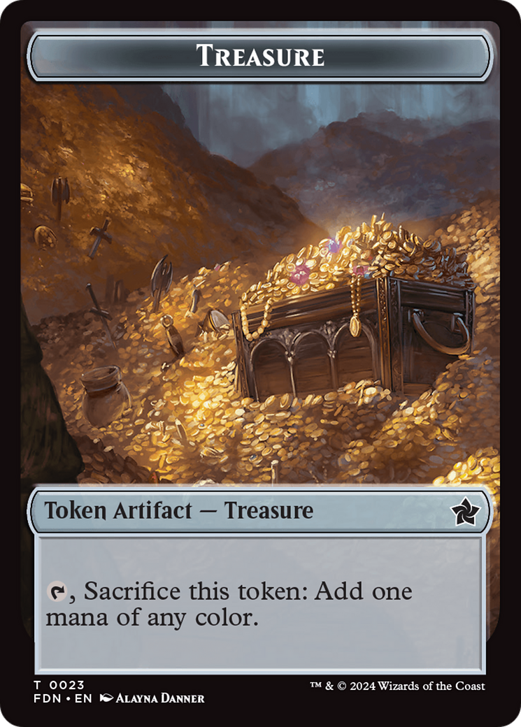 Goblin // Treasure Double-Sided Token [Foundations Tokens] | Local Legends