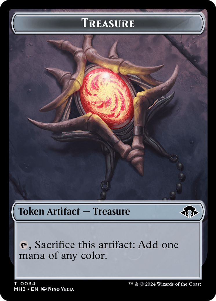 Dragon (Ripple Foil) // Treasure Double-Sided Token [Modern Horizons 3 Commander Tokens] | Local Legends