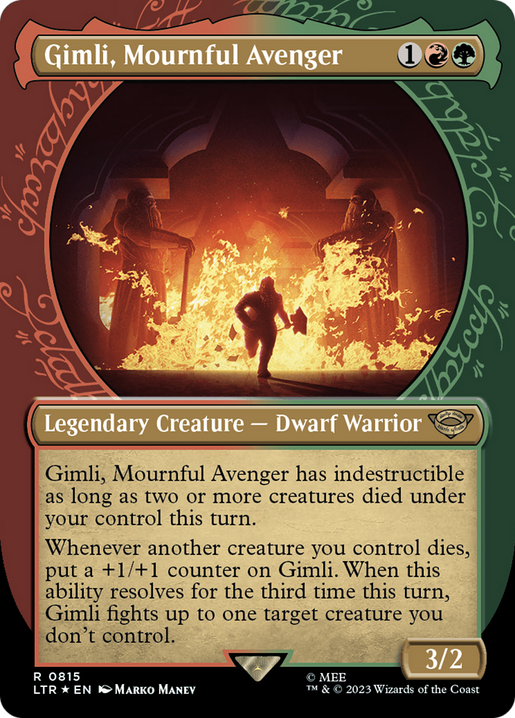 Gimli, Mournful Avenger (Showcase) (Surge Foil) [The Lord of the Rings: Tales of Middle-Earth] | Local Legends