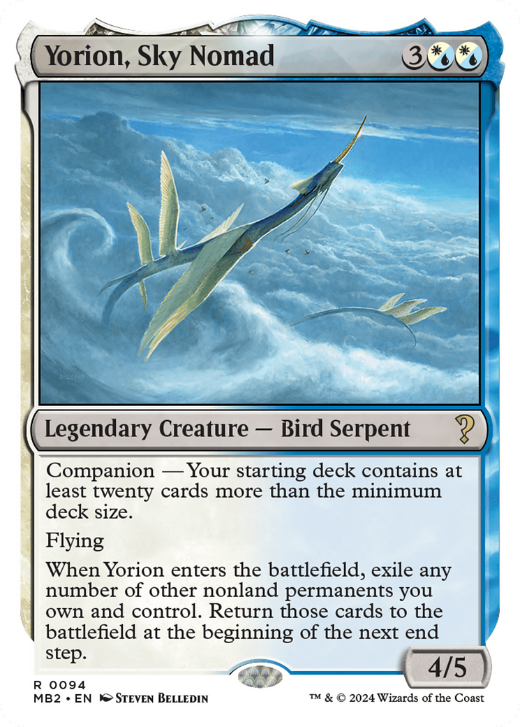 Yorion, Sky Nomad (White Border) [Mystery Booster 2] | Golgari Games