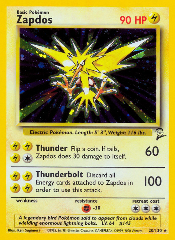 Zapdos (20/130) [Base Set 2] | Local Legends