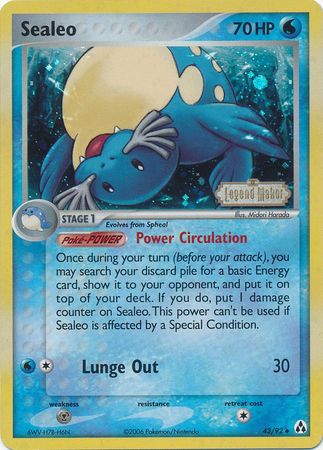 Sealeo (43/92) (Stamped) [EX: Legend Maker] | Local Legends