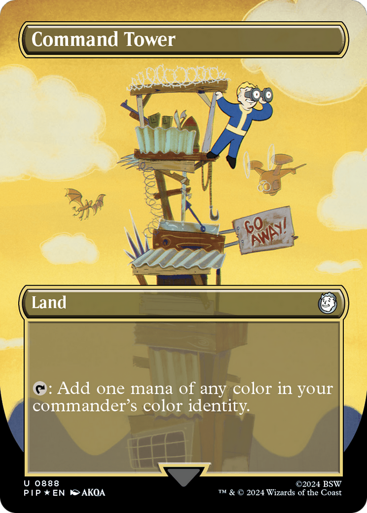 Command Tower (Borderless) (Surge Foil) [Fallout] | Local Legends