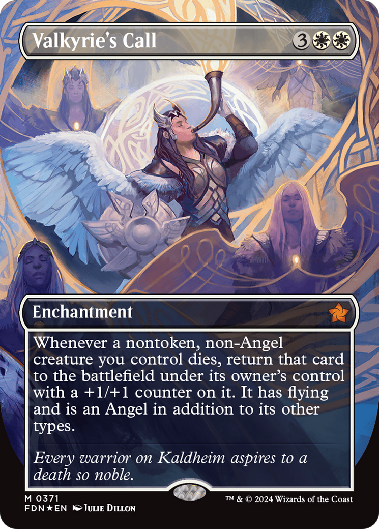 Valkyrie's Call (Borderless) (Mana Foil) [Foundations] | Local Legends