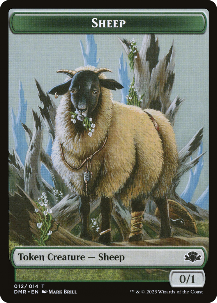 Sheep Token [Dominaria Remastered Tokens] | Golgari Games