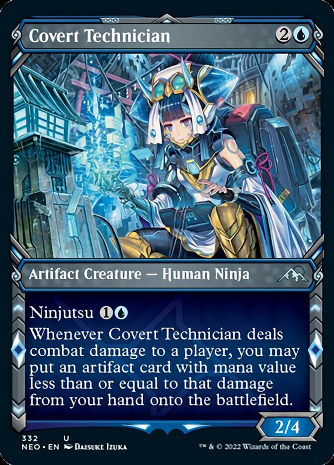 Covert Technician (Showcase Ninja) [Kamigawa: Neon Dynasty] | Golgari Games