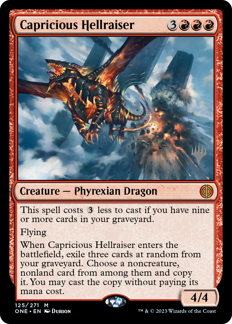 Capricious Hellraiser (Promo Pack) [Phyrexia: All Will Be One Promos] | Local Legends