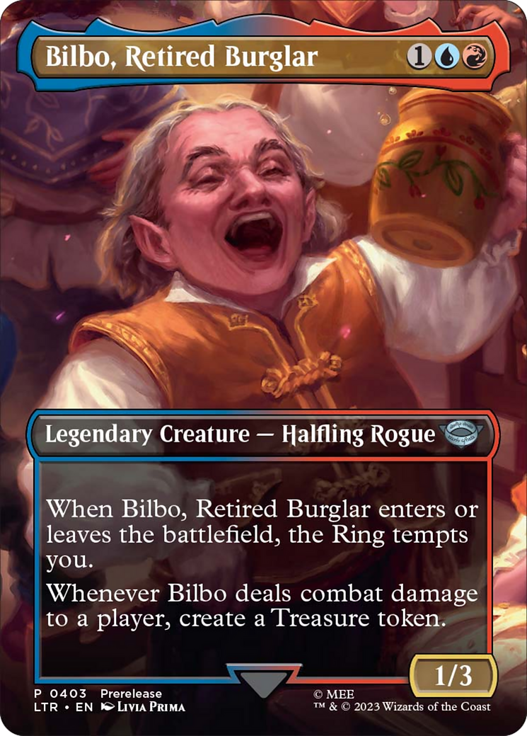 Bilbo, Retired Burglar (Borderless Alternate Art) [The Lord of the Rings: Tales of Middle-Earth] | Golgari Games