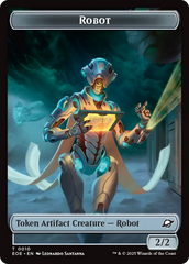 Robot // Emblem - Tezzeret, Cruel Captain Double-Sided Token [Edge of Eternities Tokens] | Local Legends