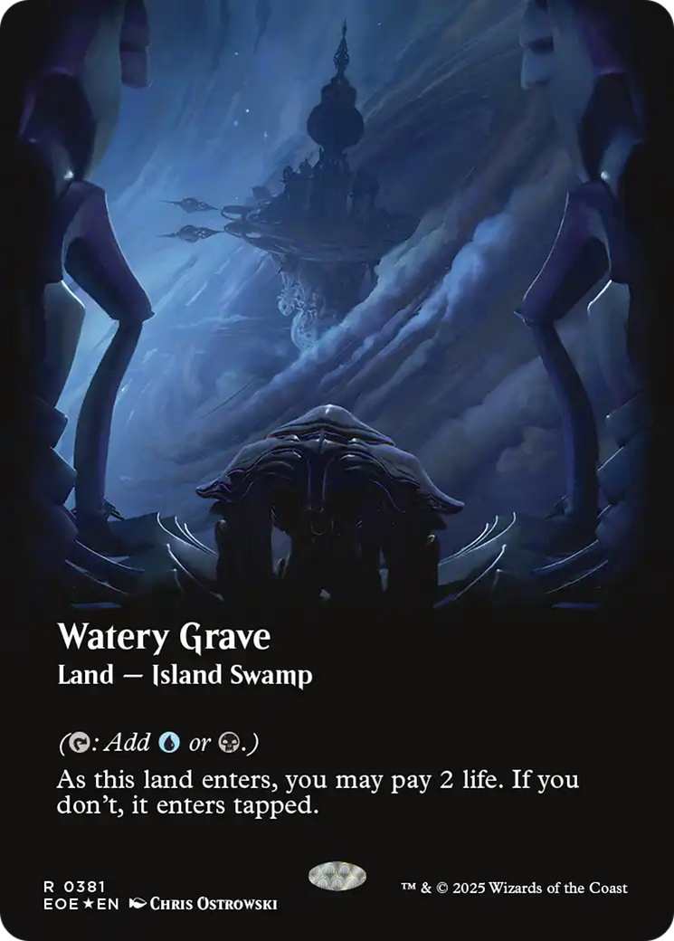 Watery Grave (Borderless) (Galaxy Foil) [Edge of Eternities] | Local Legends