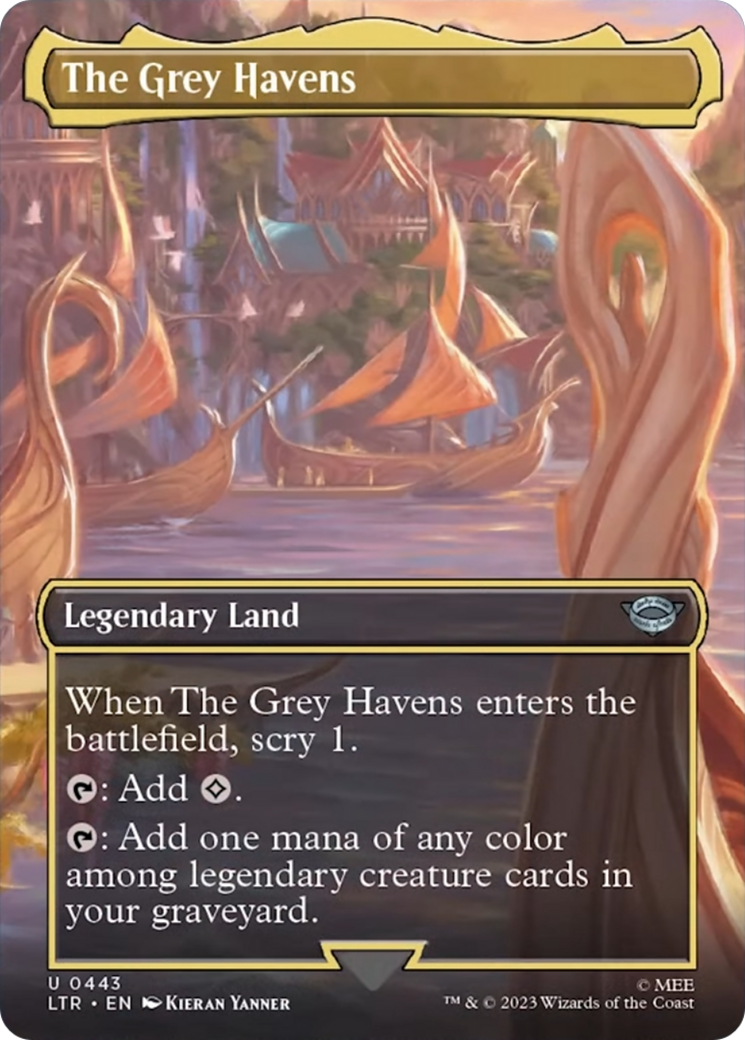 The Grey Havens (Borderless Alternate Art) [The Lord of the Rings: Tales of Middle-Earth] | Golgari Games