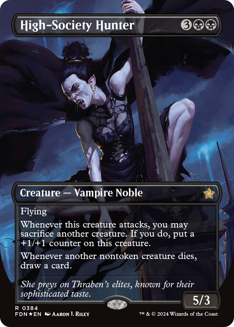 High-Society Hunter (Borderless) (Mana Foil) [Foundations] | Local Legends