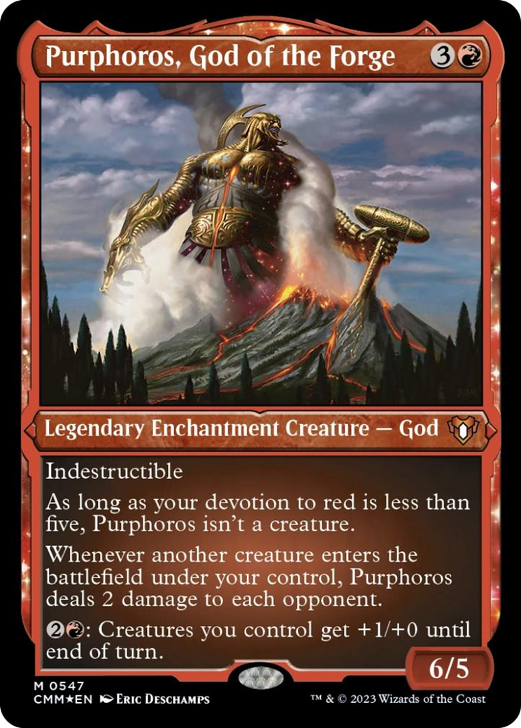 Purphoros, God of the Forge (Foil Etched) [Commander Masters] | Local Legends