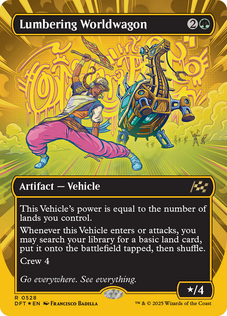 Lumbering Worldwagon (Borderless) (First-Place Foil) [Aetherdrift] | Local Legends