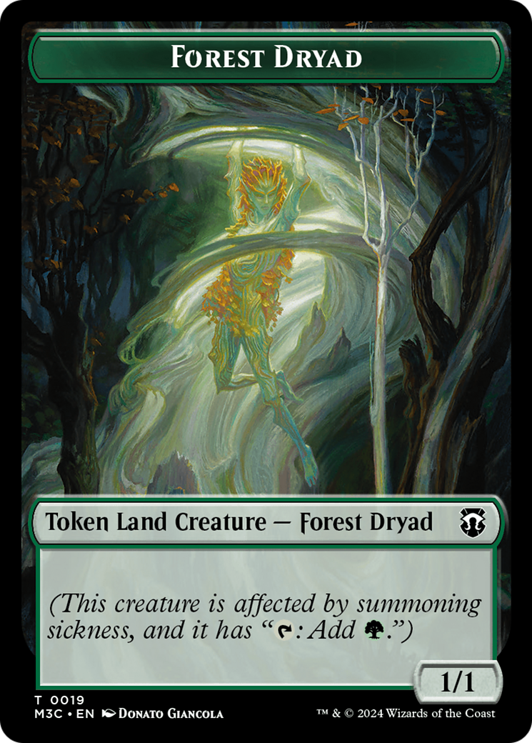 Boar (Ripple Foil) // Forest Dryad Double-Sided Token [Modern Horizons 3 Commander Tokens] | Golgari Games