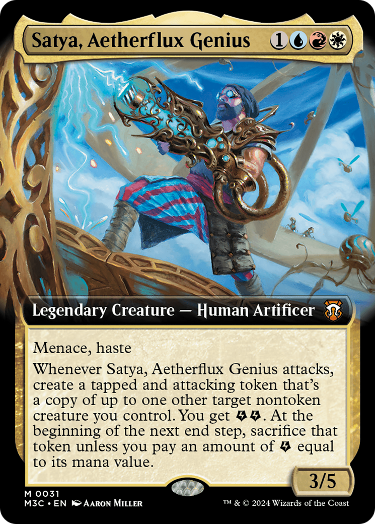 Satya, Aetherflux Genius (Extended Art) [Modern Horizons 3 Commander] | Local Legends