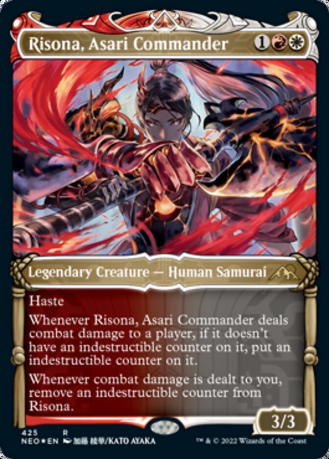 Risona, Asari Commander (Showcase) (Foil Etched) [Kamigawa: Neon Dynasty] | Local Legends