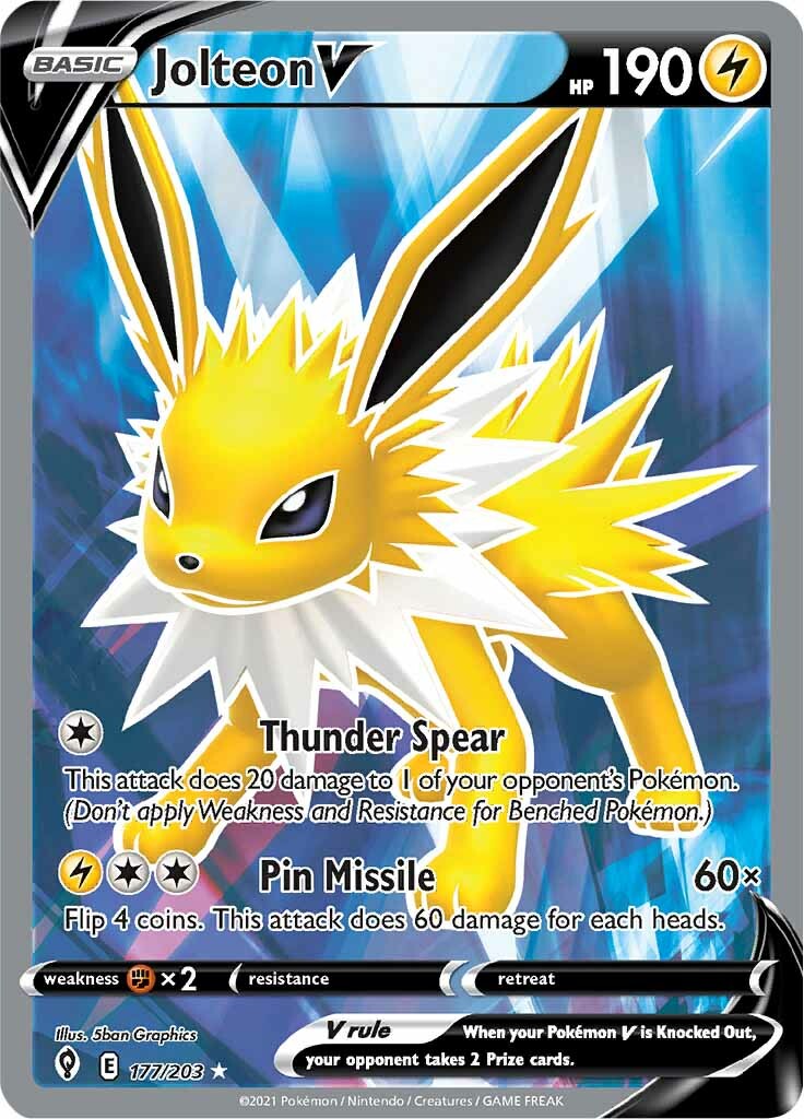 Jolteon V (177/203) [Sword & Shield: Evolving Skies] | Golgari Games