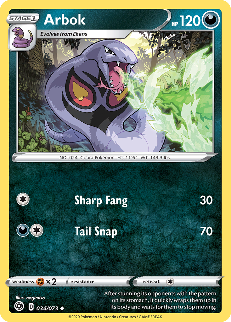 Arbok (034/073) [Sword & Shield: Champion's Path] | Golgari Games