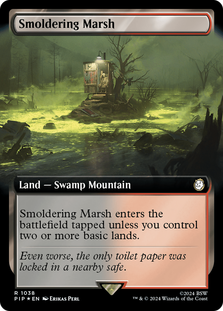 Smoldering Marsh (Extended Art) (Surge Foil) [Fallout] | Golgari Games