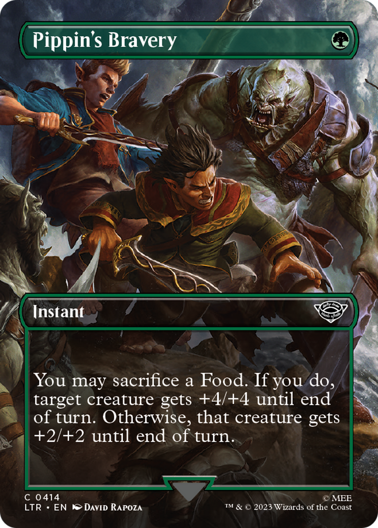 Pippin's Bravery (Borderless Alternate Art) [The Lord of the Rings: Tales of Middle-Earth] | Local Legends