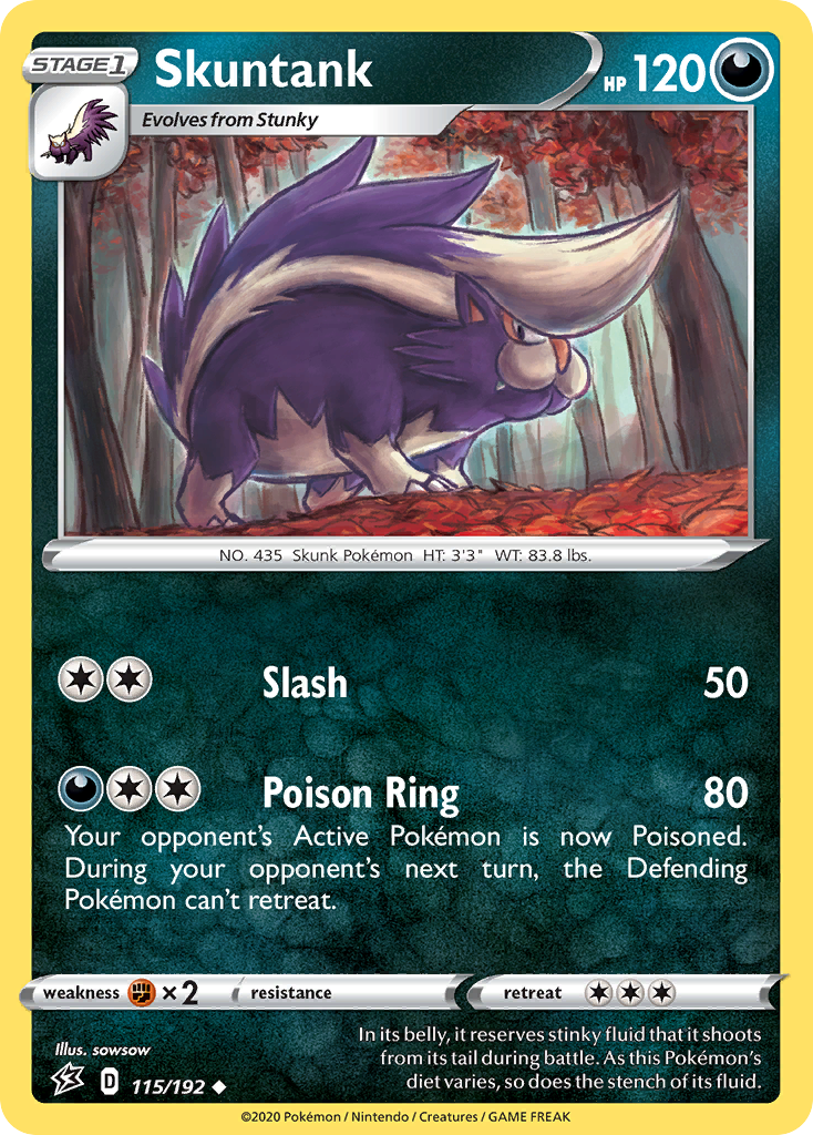 Skuntank (115/192) [Sword & Shield: Rebel Clash] | Golgari Games