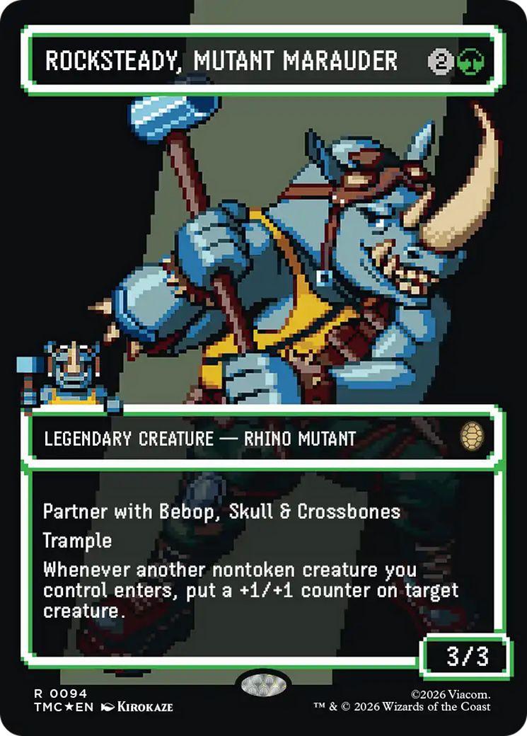 Rocksteady, Mutant Marauder (Borderless) (Surge Foil) [Teenage Mutant Ninja Turtles Commander] | Local Legends