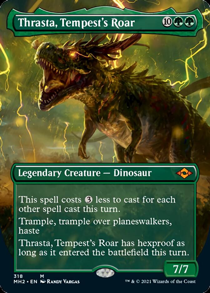 Thrasta, Tempest's Roar (Borderless Alternate Art) [Modern Horizons 2] | Golgari Games