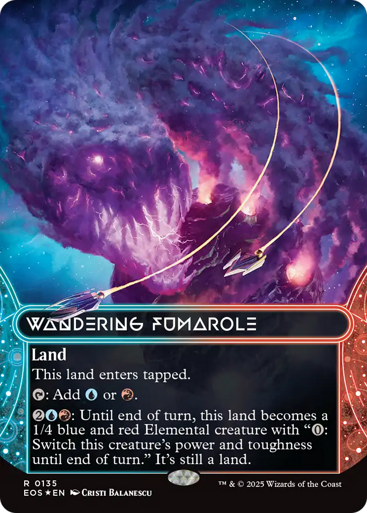 Wandering Fumarole (0135) (Borderless) (Galaxy Foil) [Edge of Eternities: Stellar Sights] | Local Legends