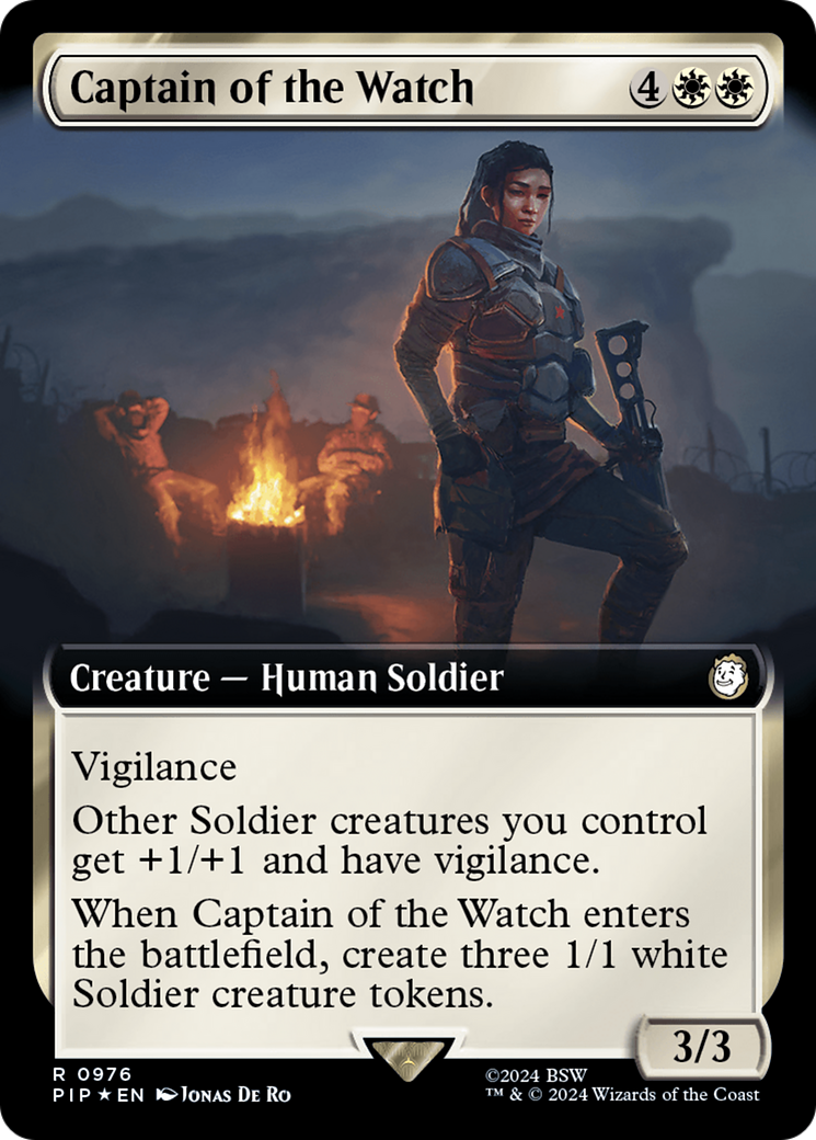 Captain of the Watch (Extended Art) (Surge Foil) [Fallout] | Golgari Games